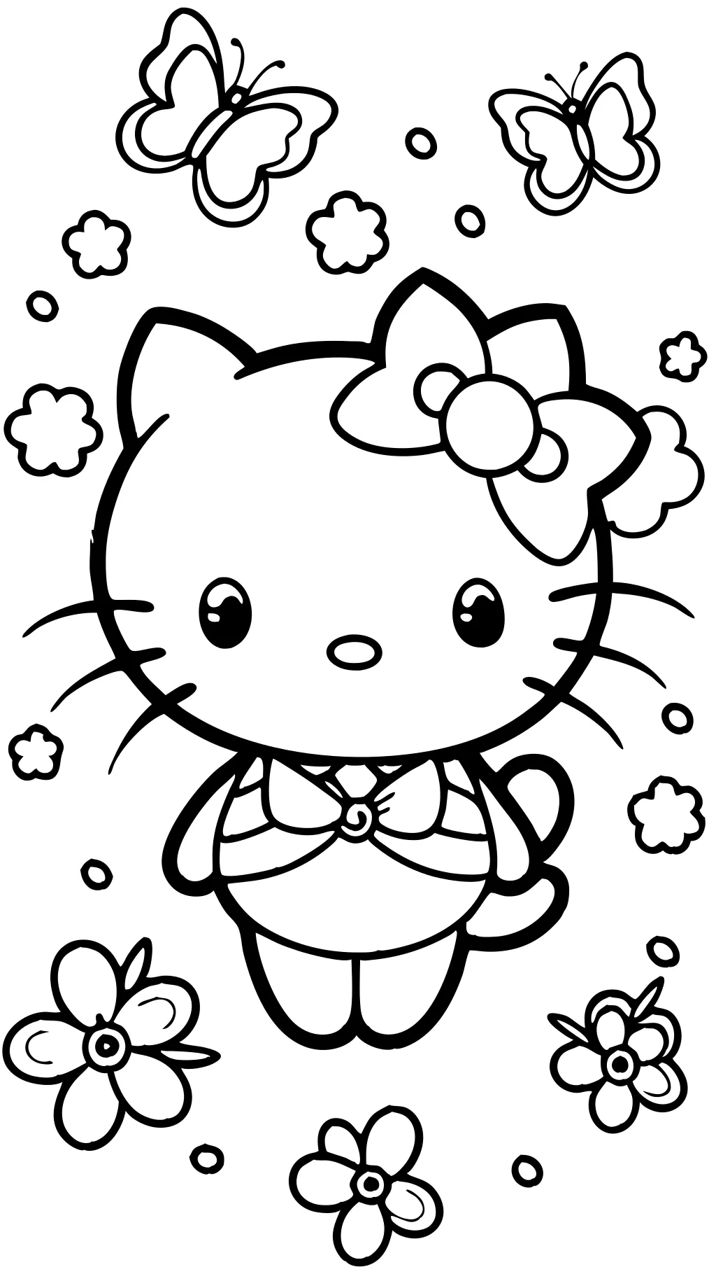 página de color hello kitty